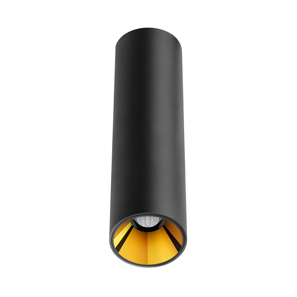 Spot Shot Light S Aplicat 25, Negru Texturat-Auriu Metalizat, 2700K, Push, Unghi 39°, 6W, Ip20, Cri>90