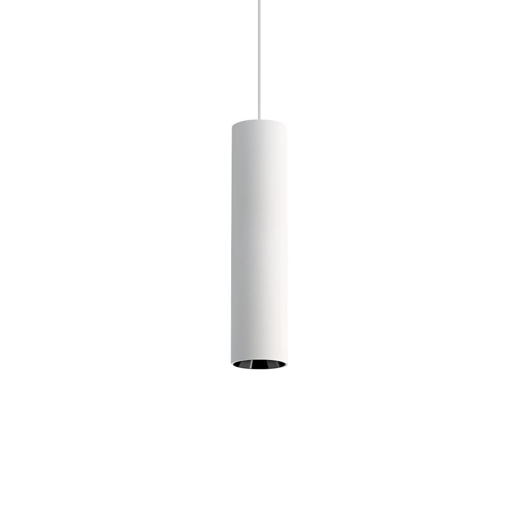 Pendant Pipe, Textured White, 4000K, DALI, 34° Beam Angle, 6W, IP20, CRI>90, Max. 5 m