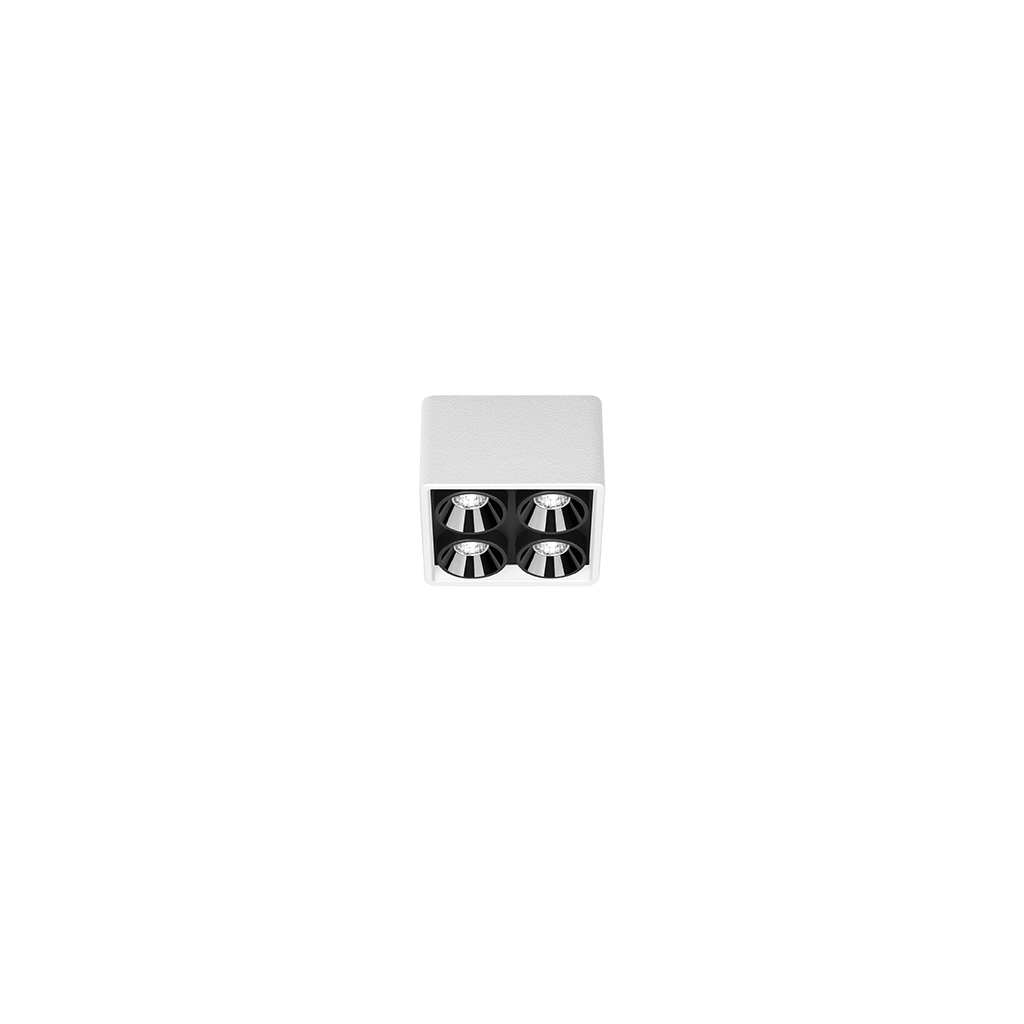 Spotlight Black Foster Micro Surface-Mounted 2X2, Textured White, 3000K, Non-Dimmable / DALI, 37° Beam Angle, 5.6W, IP20, CRI>90