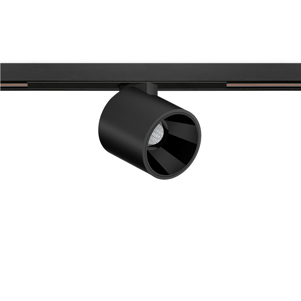 Track Spotlight Arkoslight Flip 48V Short, Textured Black, 2700K, DALI, 34° Beam Angle, 6W, IP20, CRI>90