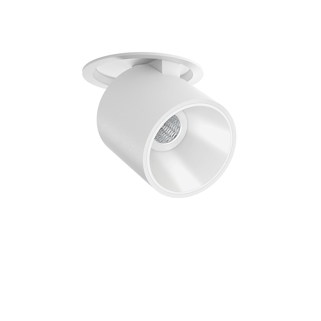 Spot Flip Incastrat, Alb Texturat - Alb, 3000K, Push, Unghi 34°, 6W, Ip20, Cri>90