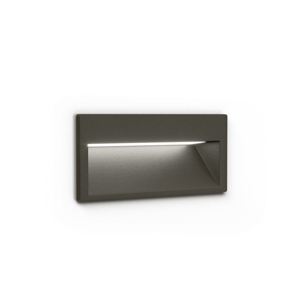 Recessed Wall Light Slim Mini, Textured Grey, 3000K, Non-Dimmable, 75° Beam Angle, 2W, IP65, CRI>90