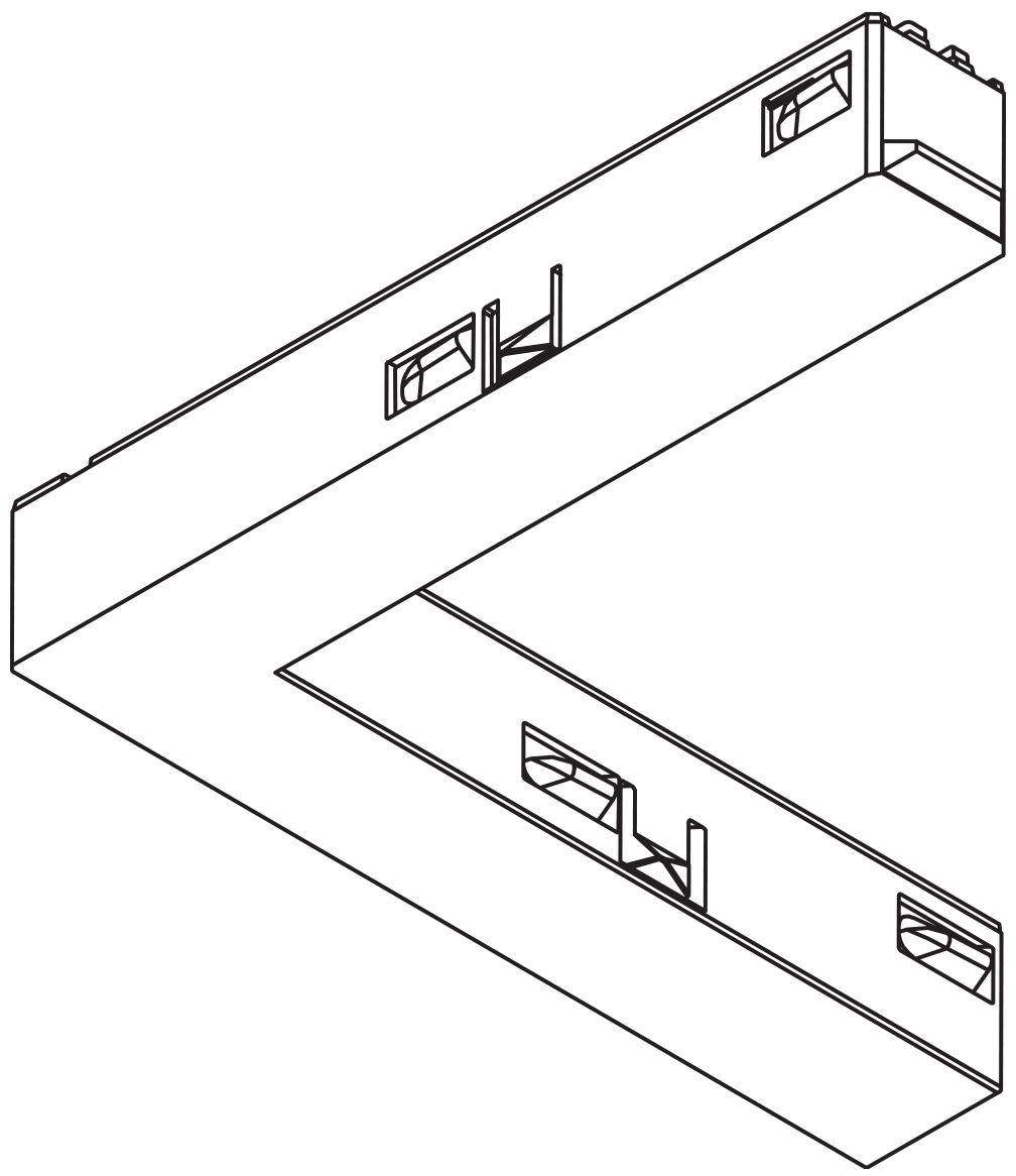 Track Accessory Arkoslight 90º Corner Connector 1 Plane 48V White
