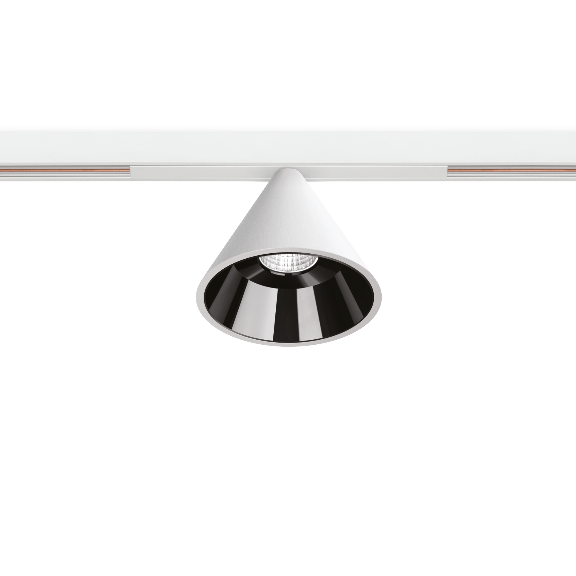 Spot Pentru Șină Arkoslight Wiz 48V Short, Alb Texturat - Șină Albă, 2700K, Dali, Unghi 38°, 12,4W, Ip20, Cri>90