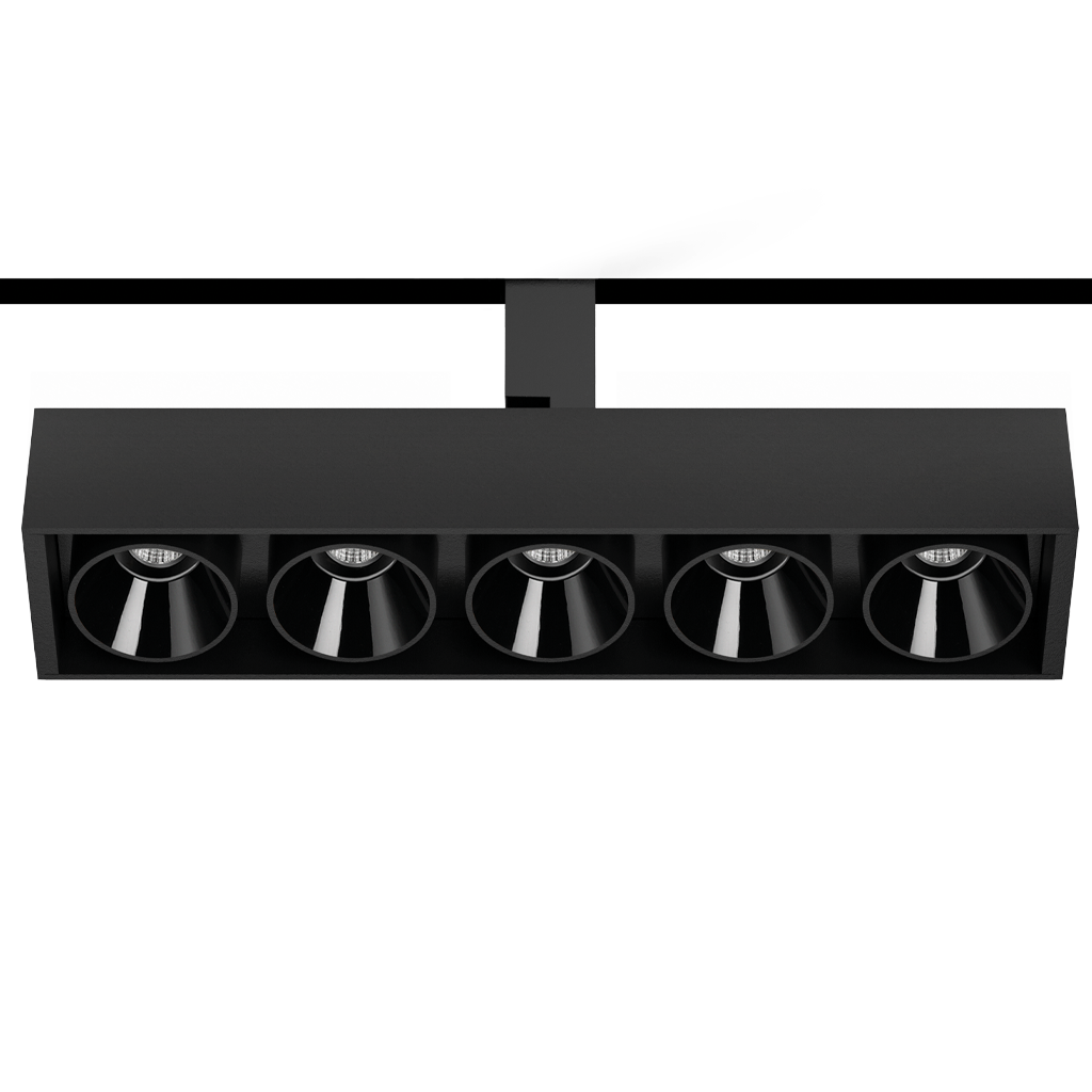 Spot Pentru Șină Arkoslight Black Foster 48V Tilt 5, Negru Texturat, 2700K, Dali, Unghi 19°, 10,5W, Ip20, Cri>90