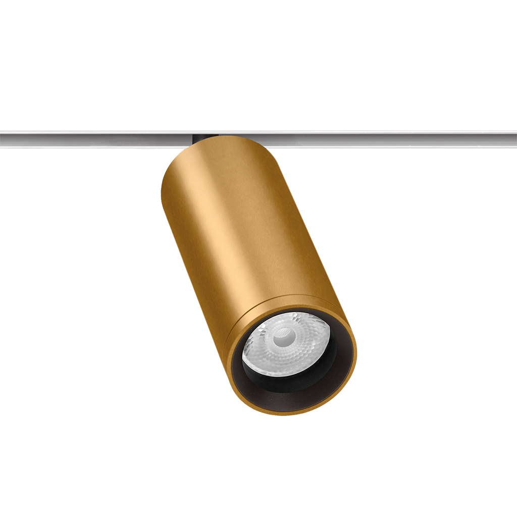 Spot Pentru Șină Arkoslight Fit 50 48V, Auriu - Șină Albă, 2700K, Dali, Unghi 14°, 12W, Ip20, Cri>90