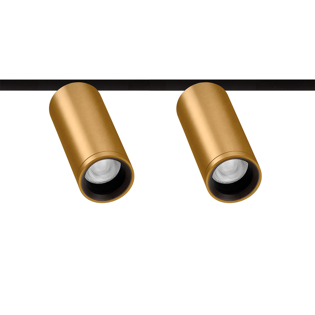 Spot Pentru Șină Arkoslight Fit 35 48V Double, Auriu, 3000K, Dali, Unghi 29°, 11W, Ip20, Cri>90
