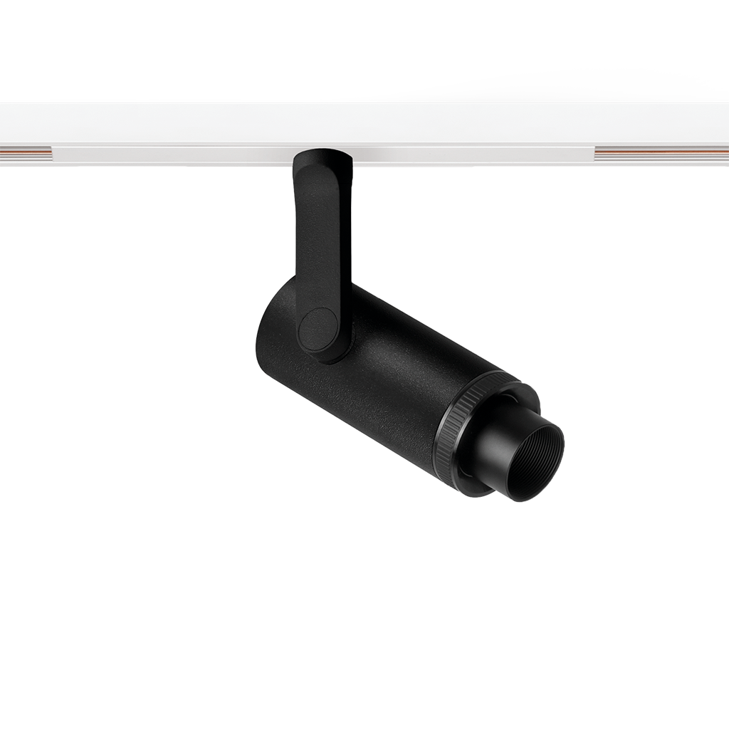 Spot Pentru Șină Arkoslight Plus Mini 48V Short, Negru Texturat - Șină Albă, 2700K, Dali, Unghi 10°-41°, 6,5W, Ip20, Cri>90