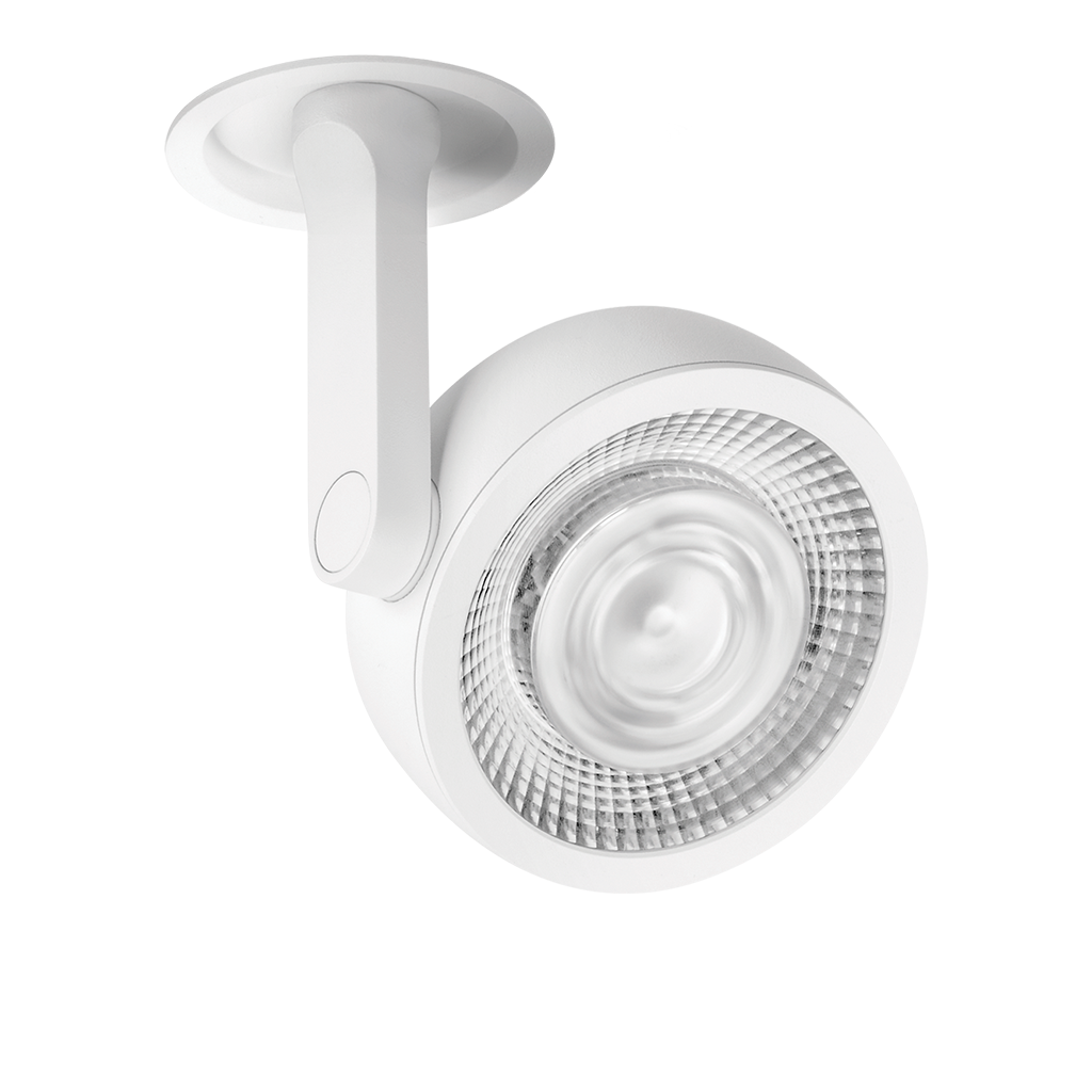 Spot Six L Incastrat, Alb Texturat, 3000K, Push, Unghi 17°, 24,5W, Ip20, Cri>90