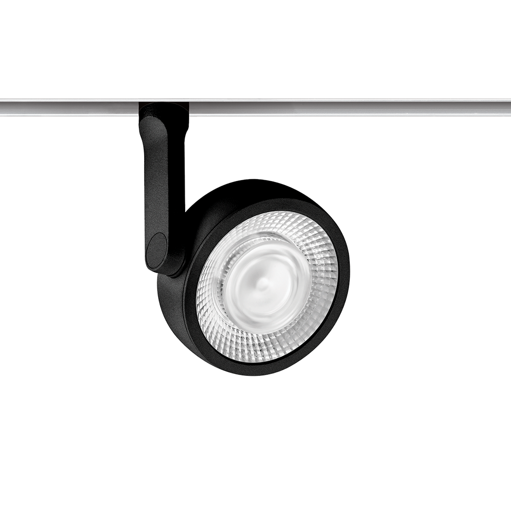 Spot Pentru Șină Arkoslight Six M 48V, Negru Texturat - Șină Albă, 2700K, Dali, Unghi 38°, 17W, Ip20, Cri>90