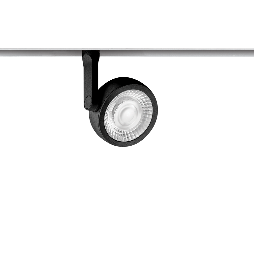 Spot Pentru Șină Arkoslight Six S 48V, Negru Texturat - Șină Albă, 2700K, Dali, Unghi 24°, 8,5W, Ip20, Cri>90
