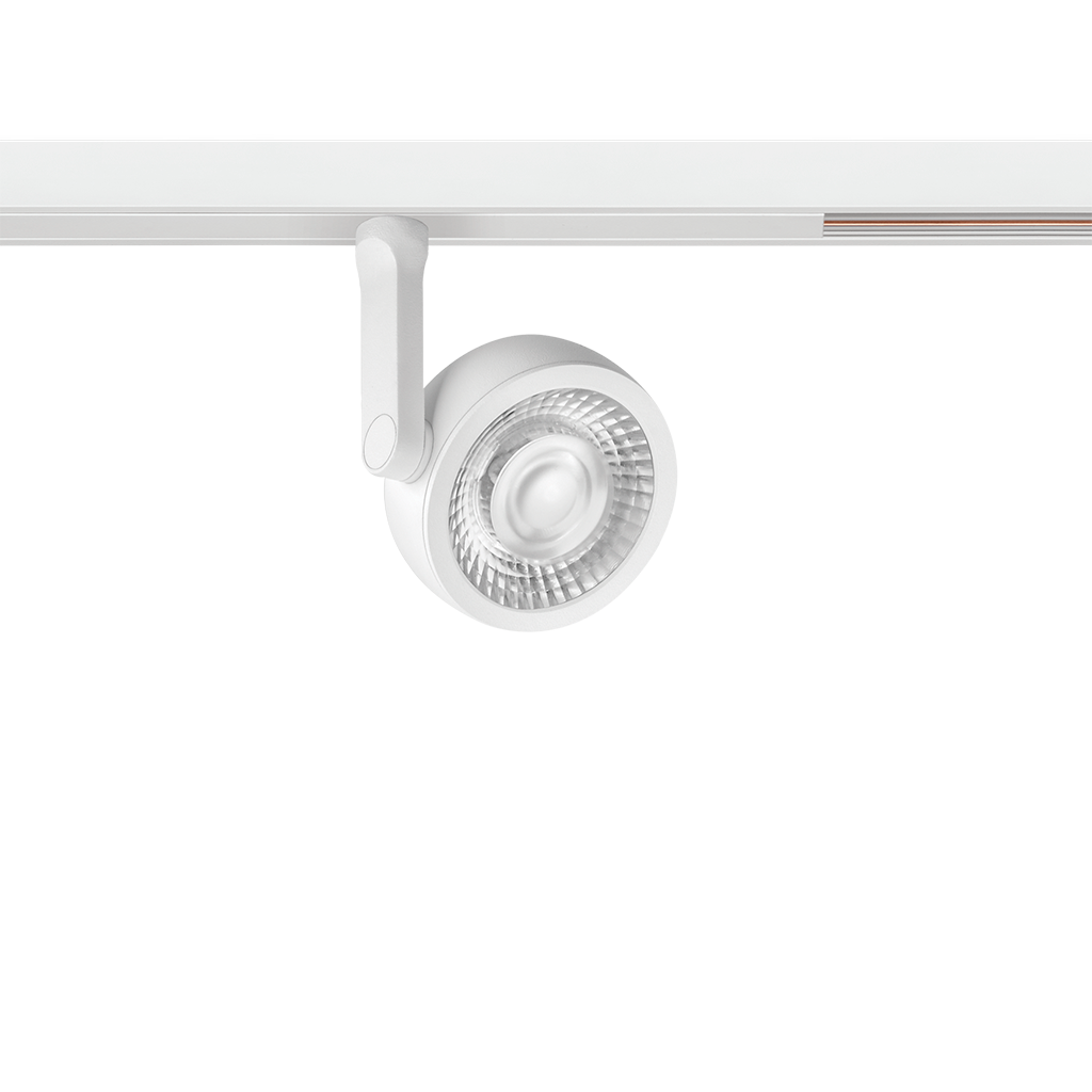 Spot Pentru Șină Arkoslight Six S 48V Short, Alb Texturat - Șină Albă, 3000K, Dali, Unghi 24°, 8,5W, Ip20, Cri>90