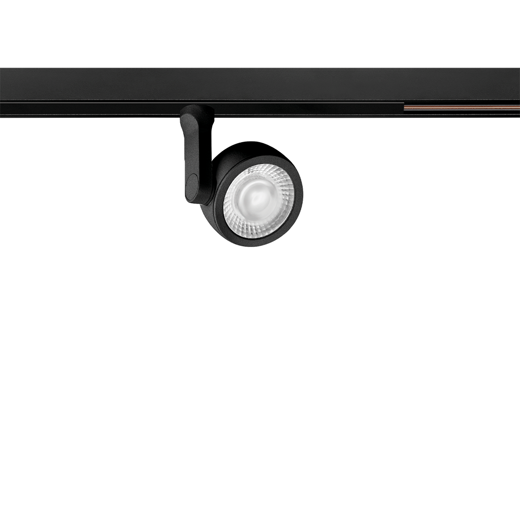 Spot Pentru Șină Arkoslight Six Xs 48V Short, Negru Texturat, 2700K, Fără Dimare, Unghi 23°, 4,5W, Ip20, Cri>90