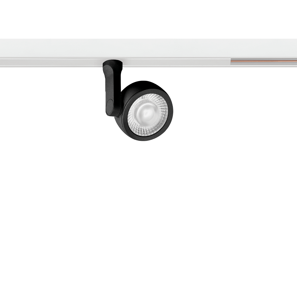Track Spotlight Arkoslight Six Xs 48V Short, Textured Black - White Track, 2700K, DALI, 17° Beam Angle, 4.5W, IP20, CRI>90