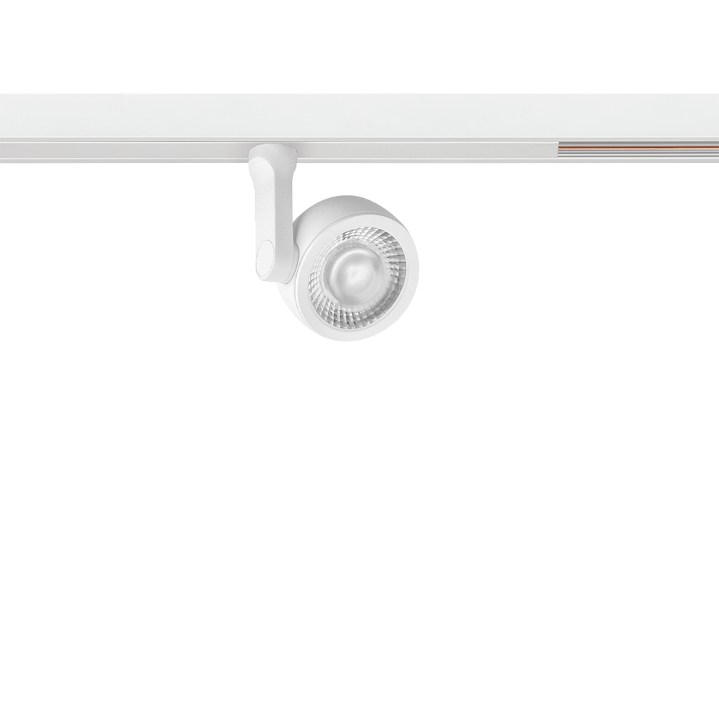 Spot Pentru Șină Arkoslight Six Xs 48V Short, Alb Texturat - Șină Albă, 3000K, Fără Dimare, Unghi 23°, 4,5W, Ip20, Cri>90