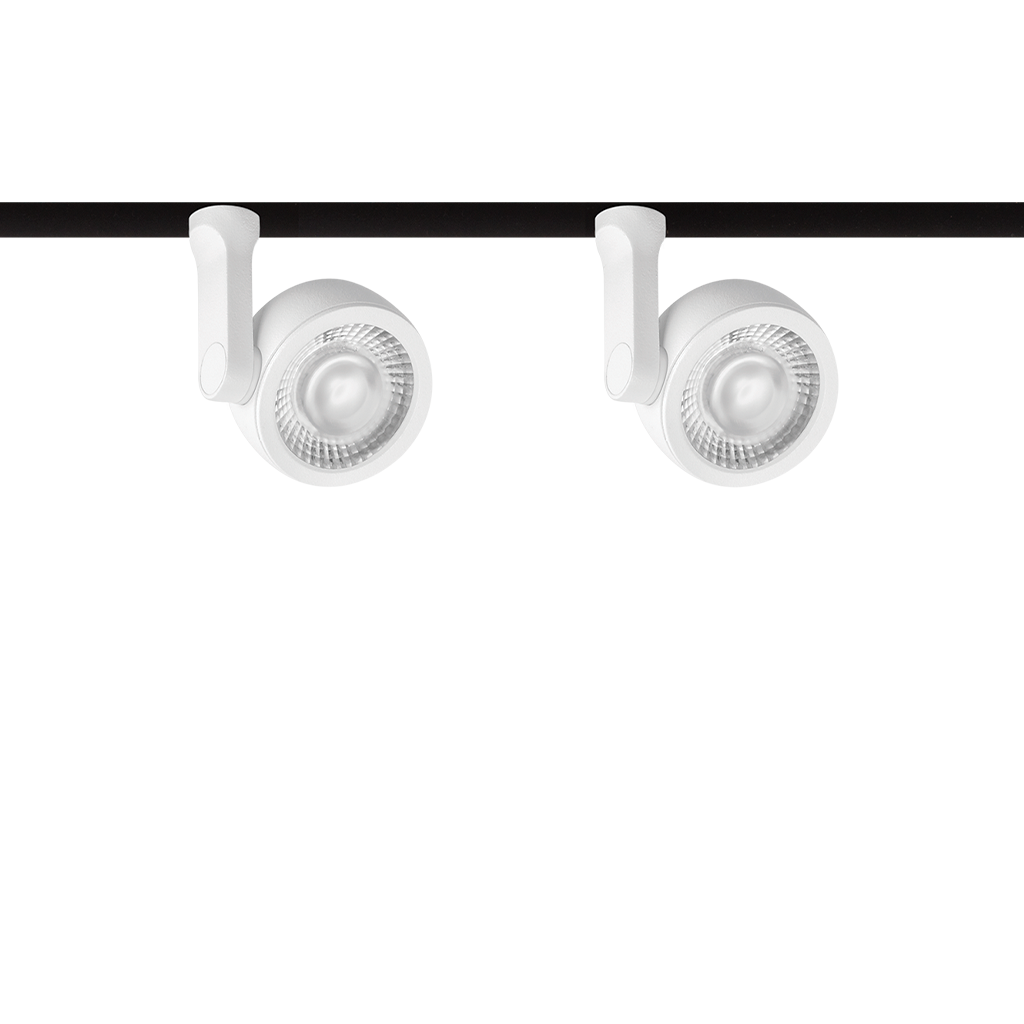 Spot Pentru Șină Arkoslight Six Xs Double 48V, Alb Texturat, 3000K, Dali, Unghi 23°, 9W, Ip20, Cri>90