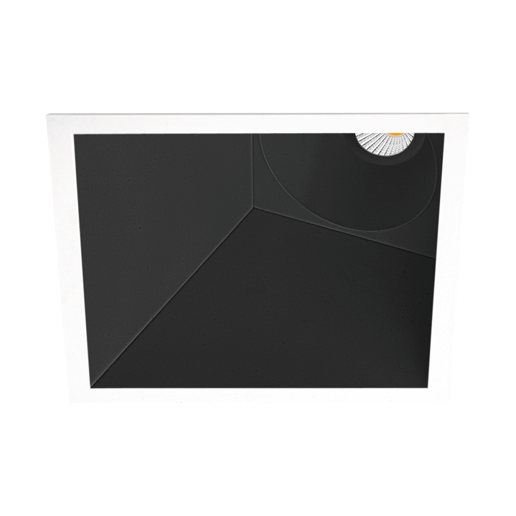 Spotlight Swap Square Asymmetric, White-Black, 2700K, DALI / Push, 52° Beam Angle, 7W, IP20, CRI>97