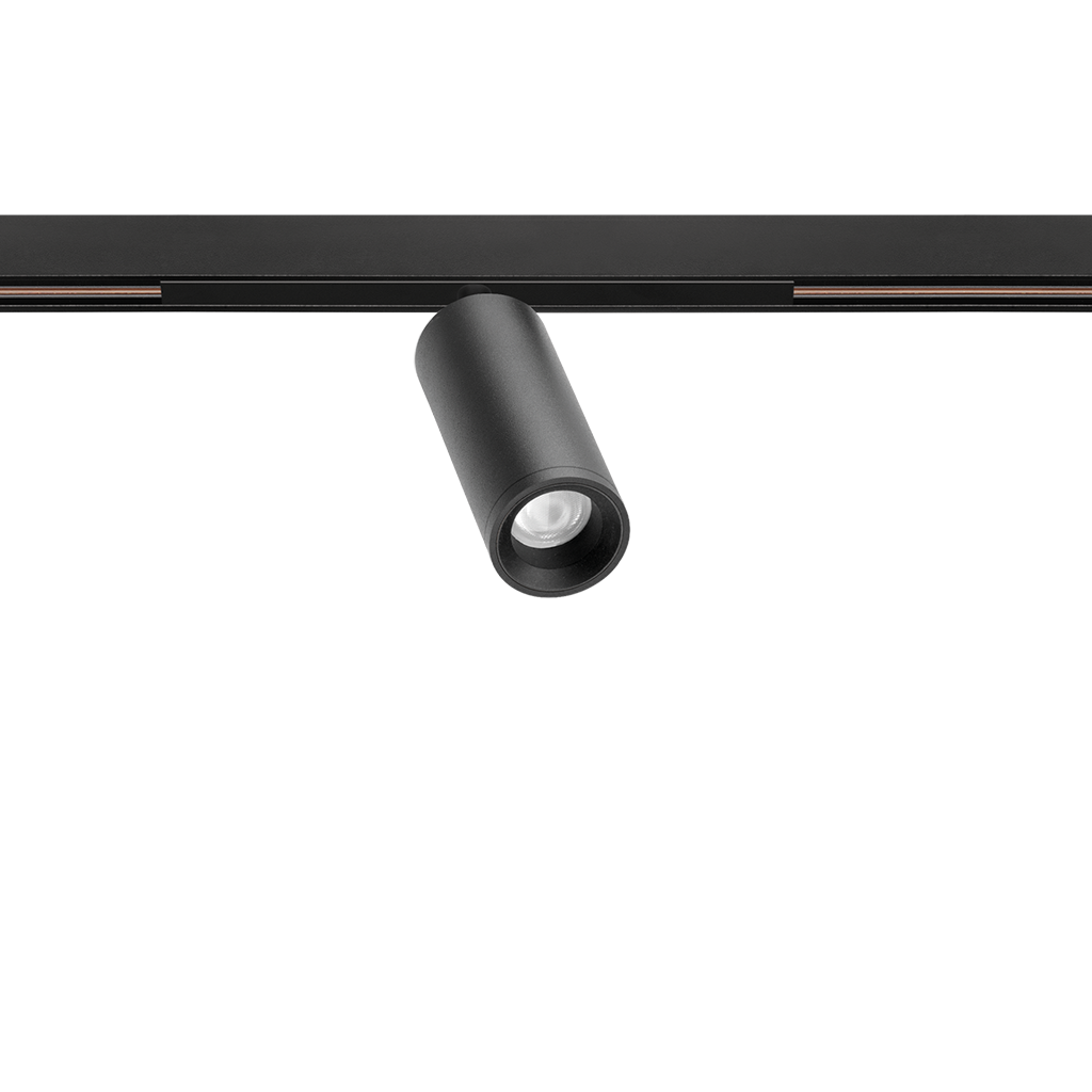 Spot Pentru Șină Arkoslight Fit 27 48V Short, Negru Texturat, 3000K, Dali, Unghi 18°, 5,5W, Ip20, Cri>90