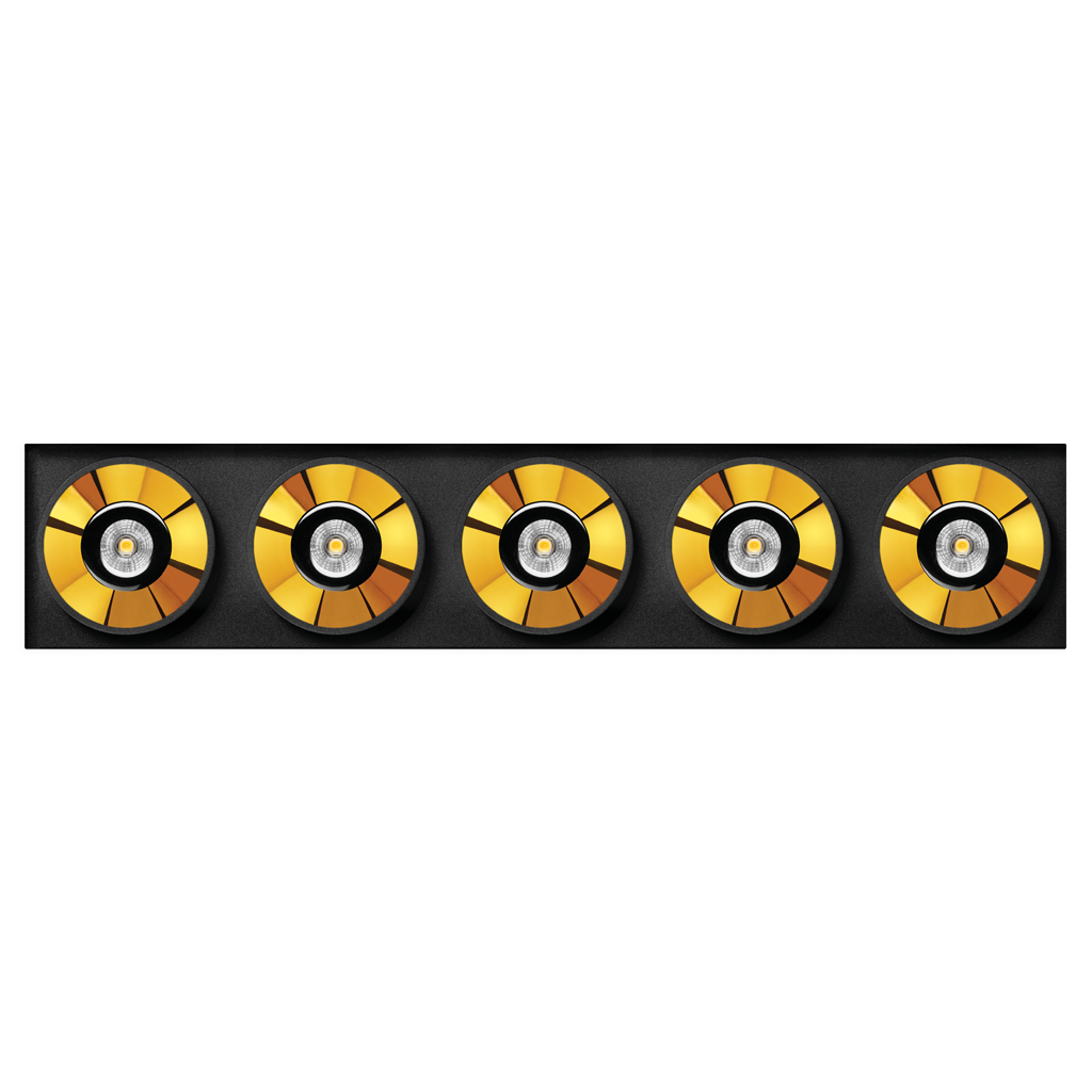 Spotlight Black Foster Trimless 5, Black-Metallic Gold, 3000K, DALI, 38° Beam Angle, 10.5W, IP20, CRI>90