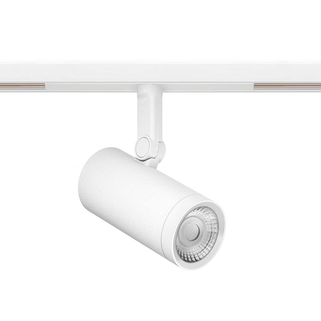 Spot Pentru Șină Arkoslight Coco M 48V Tunable White Short, Alb Texturat - Șină Albă, 2700 - 5000K, Dali, Unghi 28°, 11,3W, Ip20, Cri>90