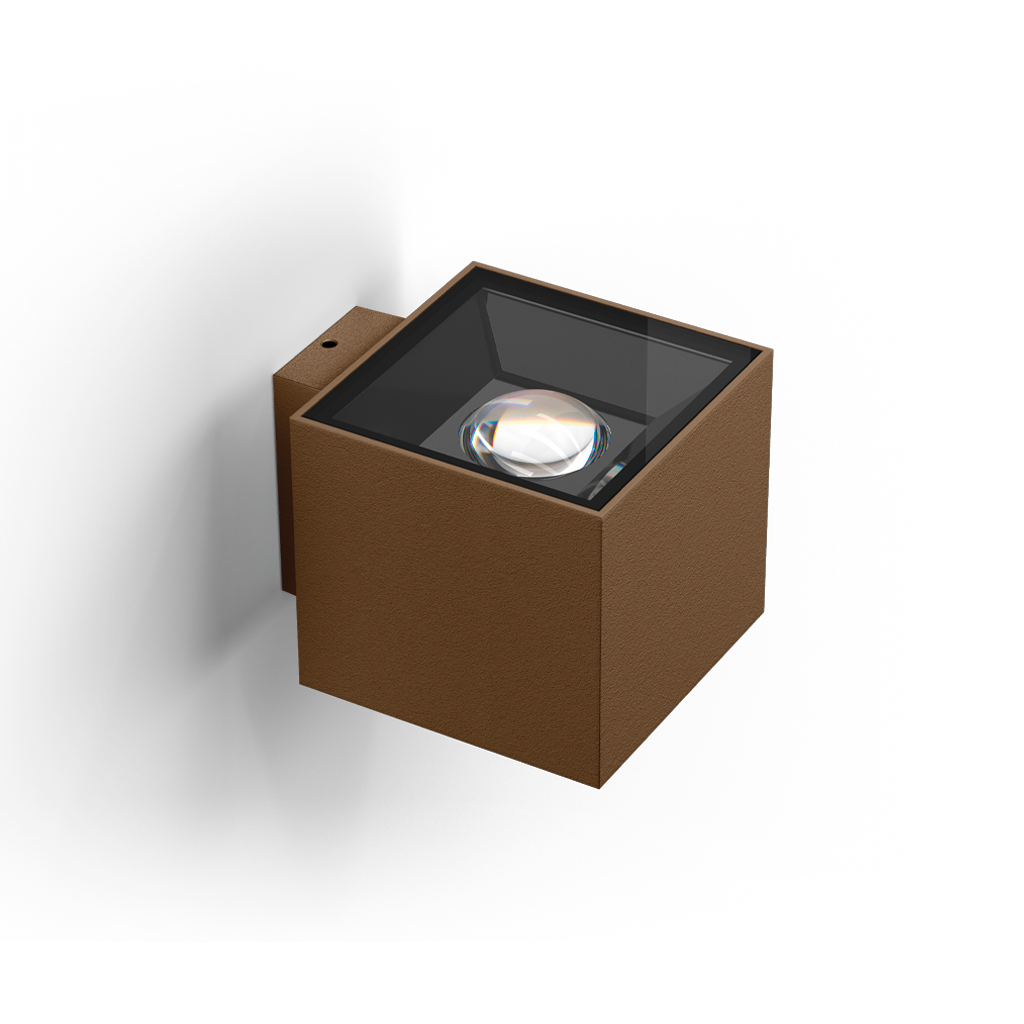 Spotlight Wall Mr Beam Square, Textured Oxidon, 2700K, Non-Dimmable, 64° Beam Angle, 8W, IP65, CRI>90
