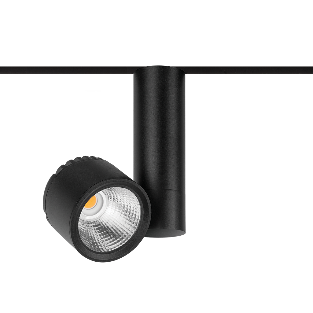 Spot Pentru Șină Arkoslight Zen Tube 48V, Negru Texturat, 2700K, Fără Dimare, Unghi 16°, 23W, Ip20, Cri>90