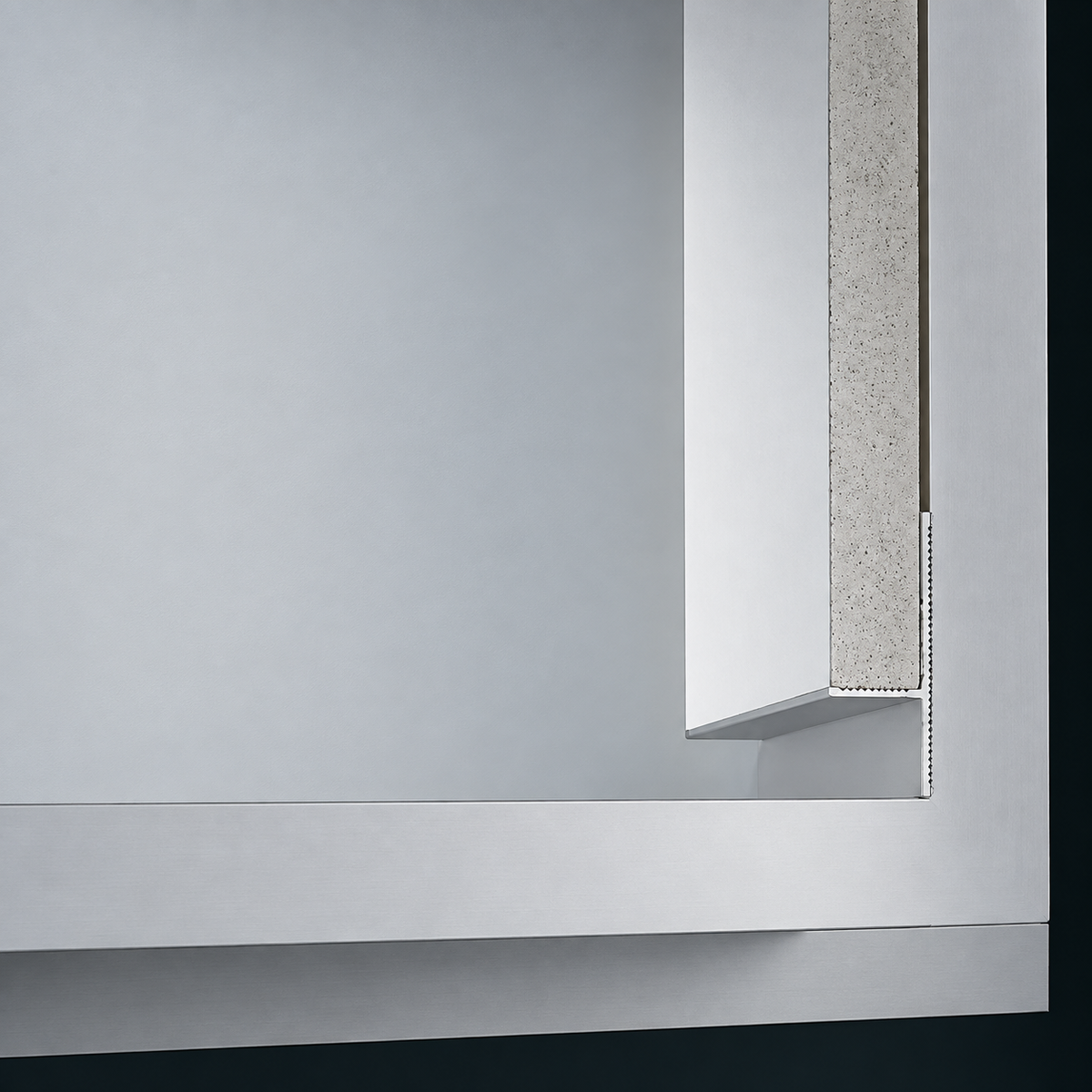 Profil Tip Plintă și Scafă Ascunsă Shadow Gap, PS130, Aluminiu, Argintiu, Anodizat, 2,7 m, 14,4 x 38,2 mm
