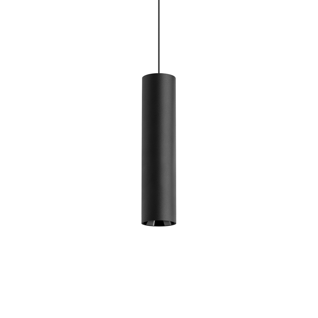 Pendant Pipe, Textured Black, 4000K, DALI, 23° Beam Angle, 6W, IP20, CRI>90, Max. 5 m