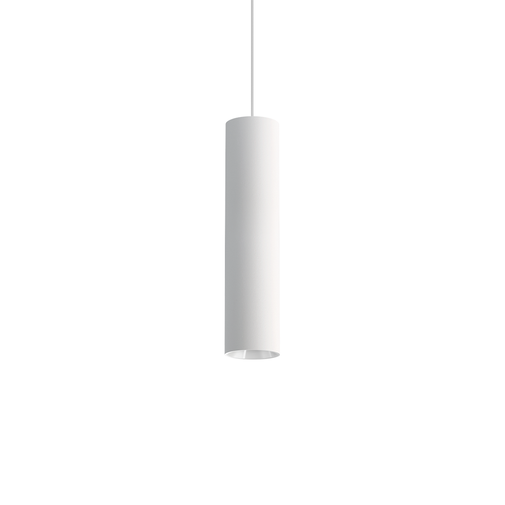 Pendant Pipe, Textured White - White, 4000K, DALI, 34° Beam Angle, 6W, IP20, CRI>90, Max. 5 m