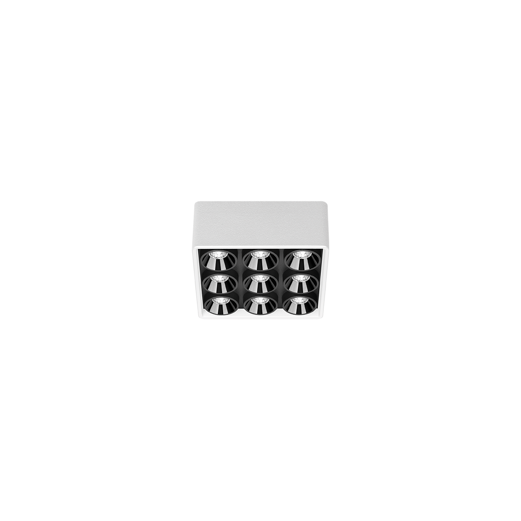 Spotlight Black Foster Micro Surface-Mounted 3X3, Textured White, 2700K, Non-Dimmable / DALI, 37° Beam Angle, 10W, IP20, CRI>90