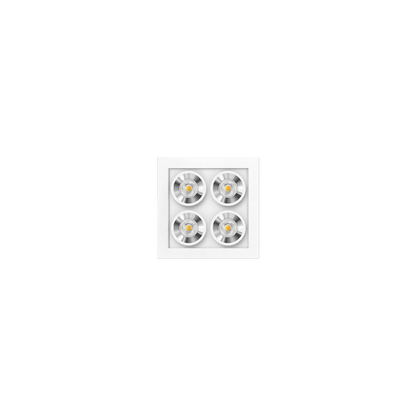 Spotlight Black Foster Micro Recessed 2X2, White - Chrome, 3000K, Push, 37° Beam Angle, 5.6W, IP20, CRI>90