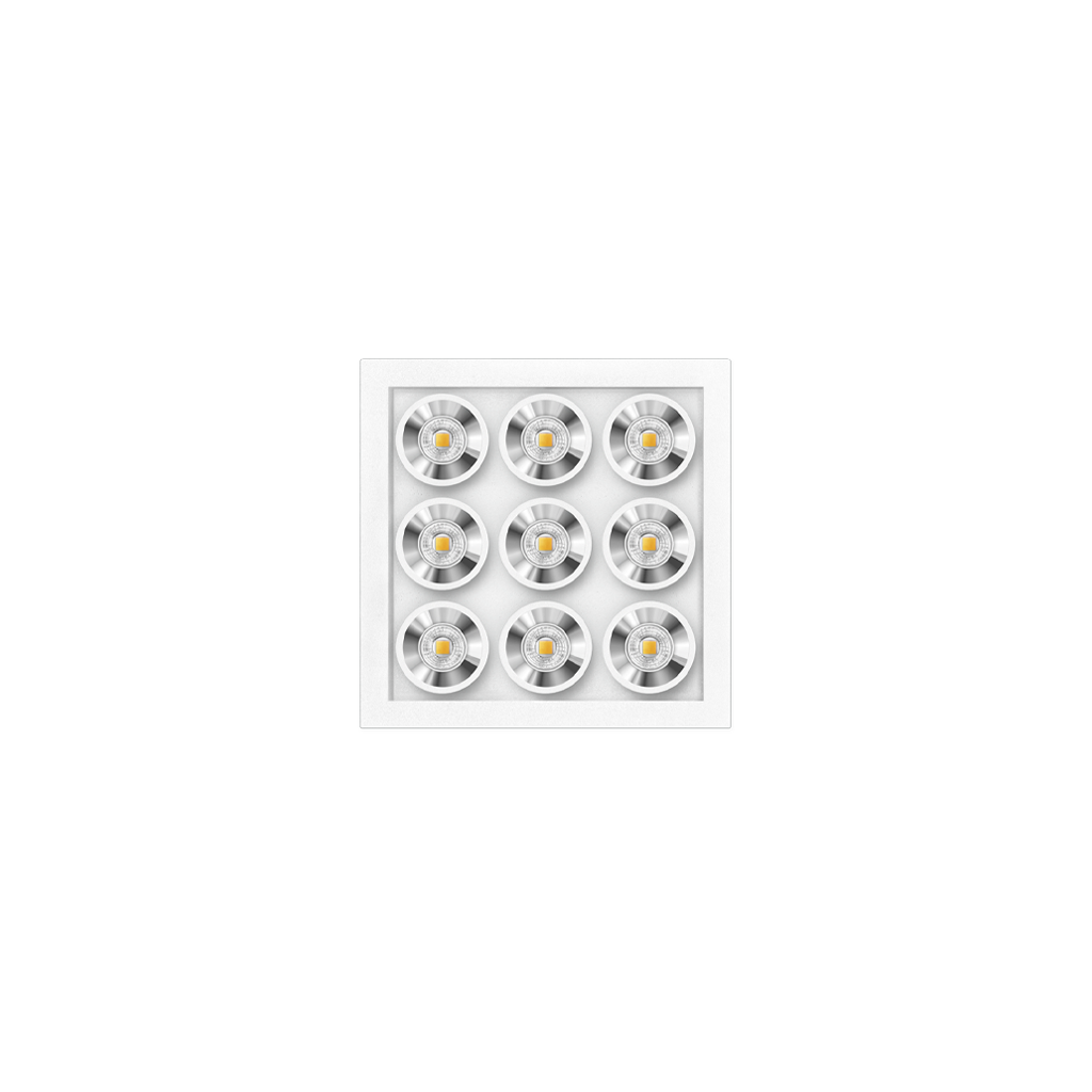 Spot Black Foster Micro Incastrat 3X3, Alb - Crom, 2700K, Dali, Unghi 37°, 12,6W, Ip20, Cri>90