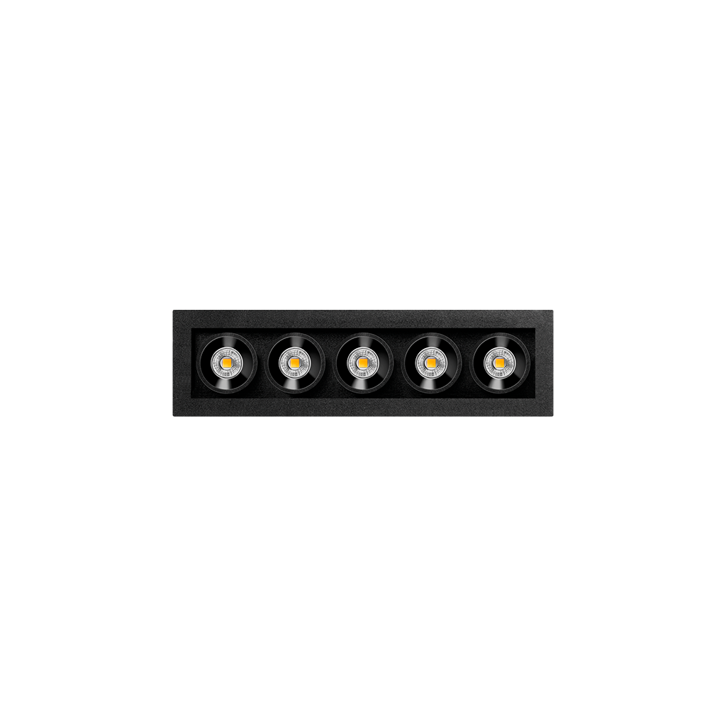 Spotlight Black Foster Micro Recessed 5, Black, 3000K, Non-Dimmable, 37° Beam Angle, 7W, IP20, CRI>90