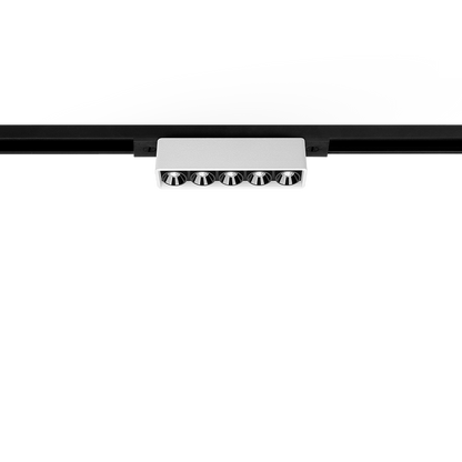 Spot Pentru Șină Arkoslight Minimal Black Foster Micro 24V Aplicat 5, Alb Texturat, 2700K, Dim Options, Unghi 37°, 7W, Ip20, Cri>90