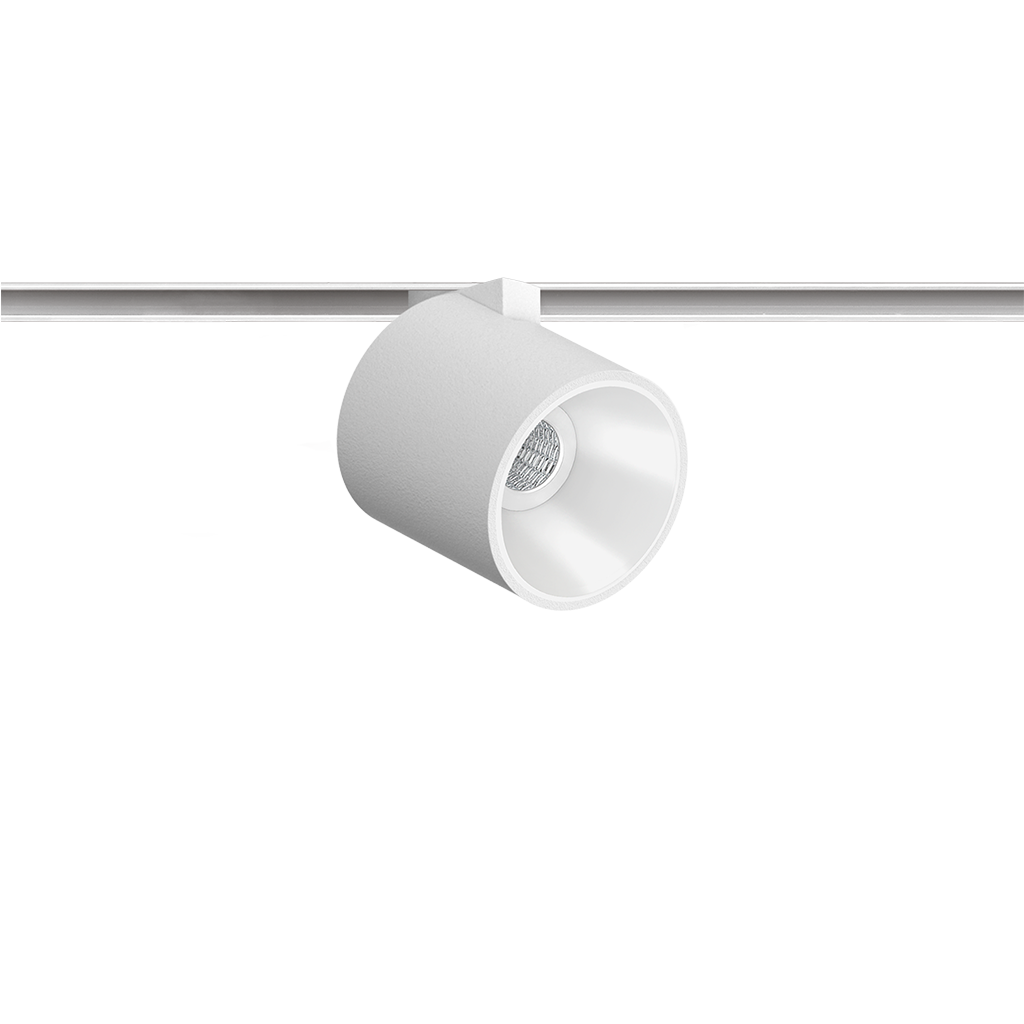 Spot Pentru Șină Arkoslight Flip 48V, Alb Texturat - Șină Albă, 3500K, Dali, Unghi 34°, 6W, Ip20, Cri>90