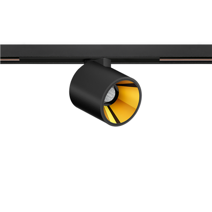 Track Spotlight Arkoslight Flip 48V Short, Textured Black-Metallic Gold, 2700K, DALI, 23° Beam Angle, 6W, IP20, CRI>90