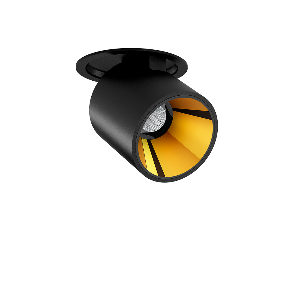 Spotlight Flip Recessed, Textured Black-Metallic Gold, 4000K, DALI, 23° Beam Angle, 6W, IP20, CRI>90
