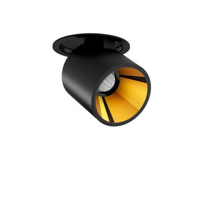 Spotlight Flip Recessed, Textured Black-Metallic Gold, 2700K, Push, 34° Beam Angle, 6W, IP20, CRI>90
