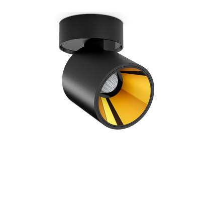 Spot Flip Aplicat, Negru Texturat-Auriu Metalizat, 2700K, Fără Dimare / Dali / Dali - Push, Unghi 23°, 6W, Ip20, Cri>90