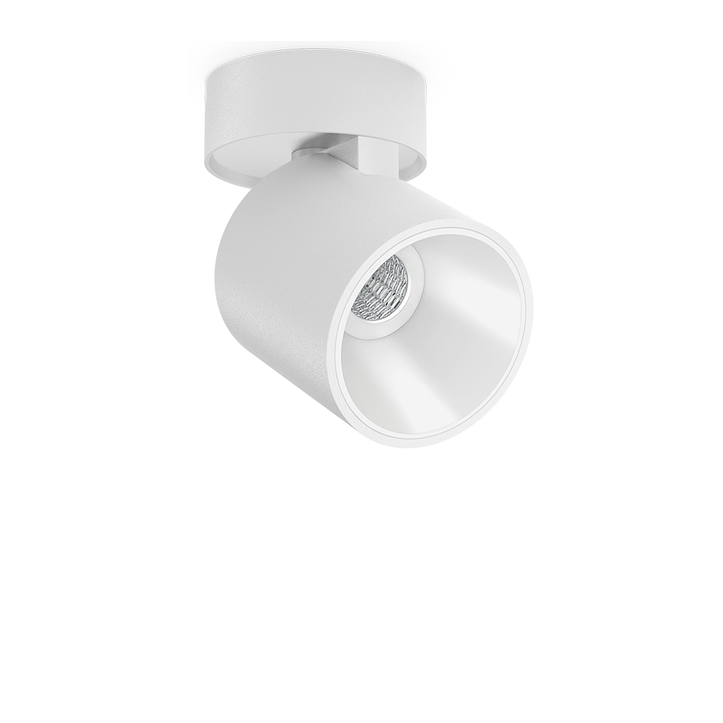 Spotlight Flip Surface-Mounted, Textured White - White, 3000K, Non-Dimmable / DALI / DALI - Push, 34° Beam Angle, 6W, IP20, CRI>90