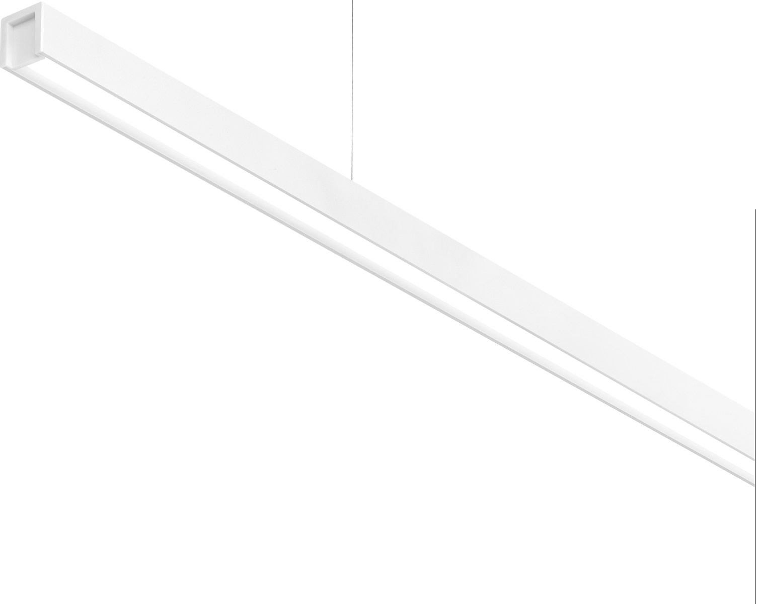 Pendant Line Micro Susp 2000, Textured White, 3000K, Non-Dimmable, 105° Beam Angle, 18W, IP20, CRI>90, Max. 2 m