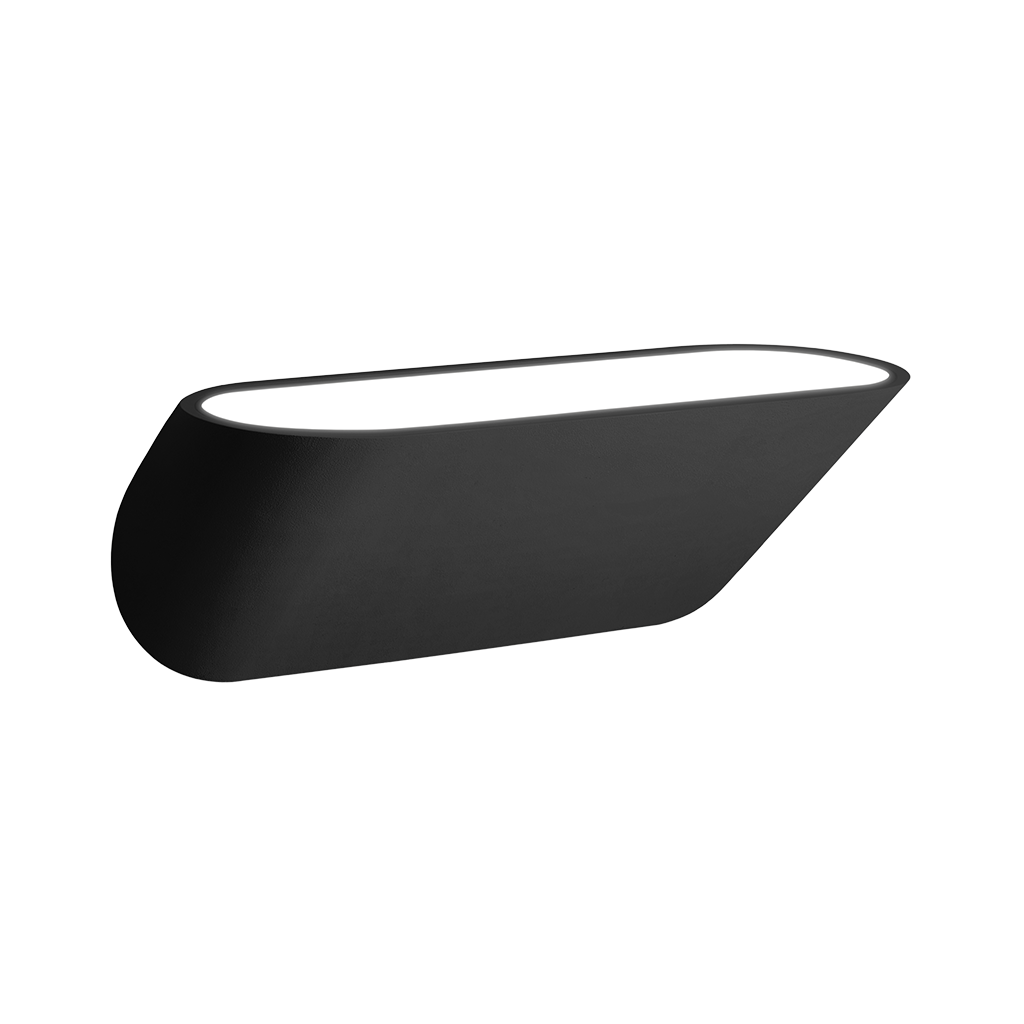 Wall Light Lip, Textured Black, 2700K, Non-Dimmable, Beam Angle, 24W, IP20, CRI>90