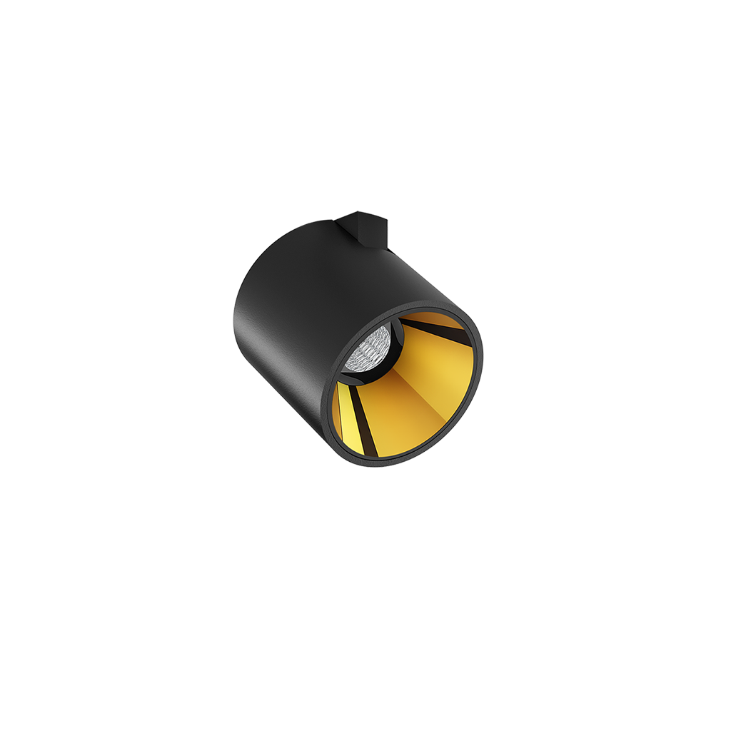 Spot Magnetic 24V Flip, Negru Texturat-Auriu Metalizat, 4000K, Dim Options, Unghi 23°, 6W, Ip20, Cri>90
