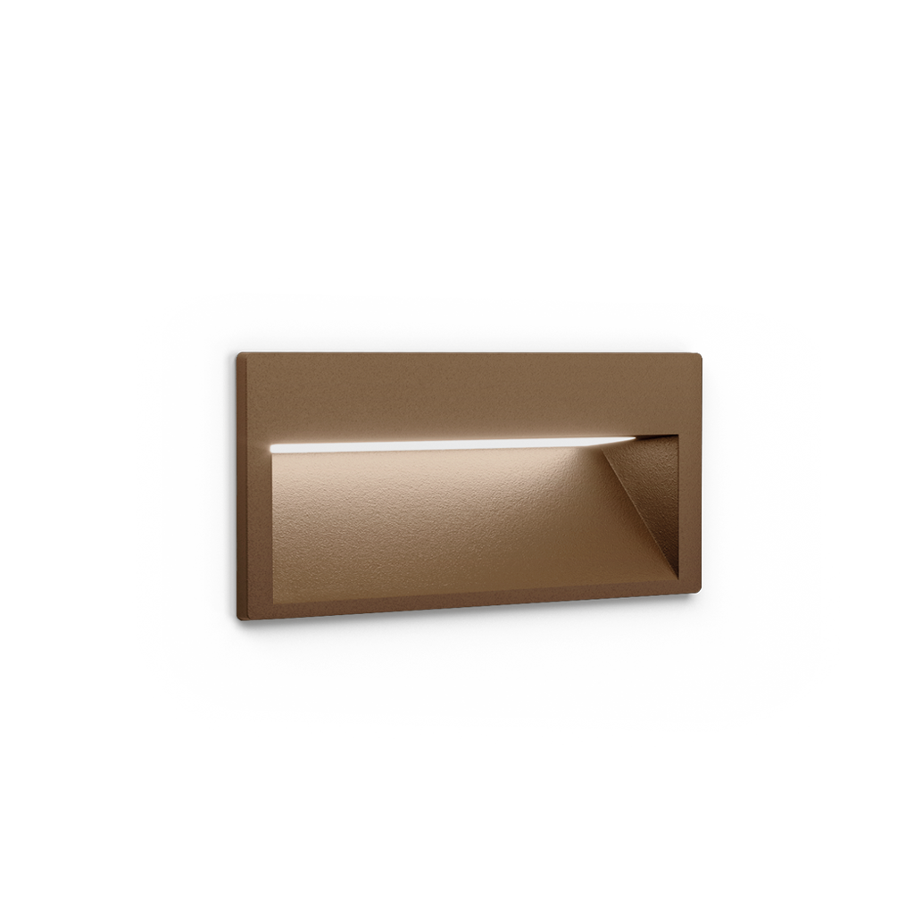 Recessed Wall Light Slim Mini, Textured Oxidon, 2700K, Non-Dimmable, 75° Beam Angle, 2W, IP65, CRI>90