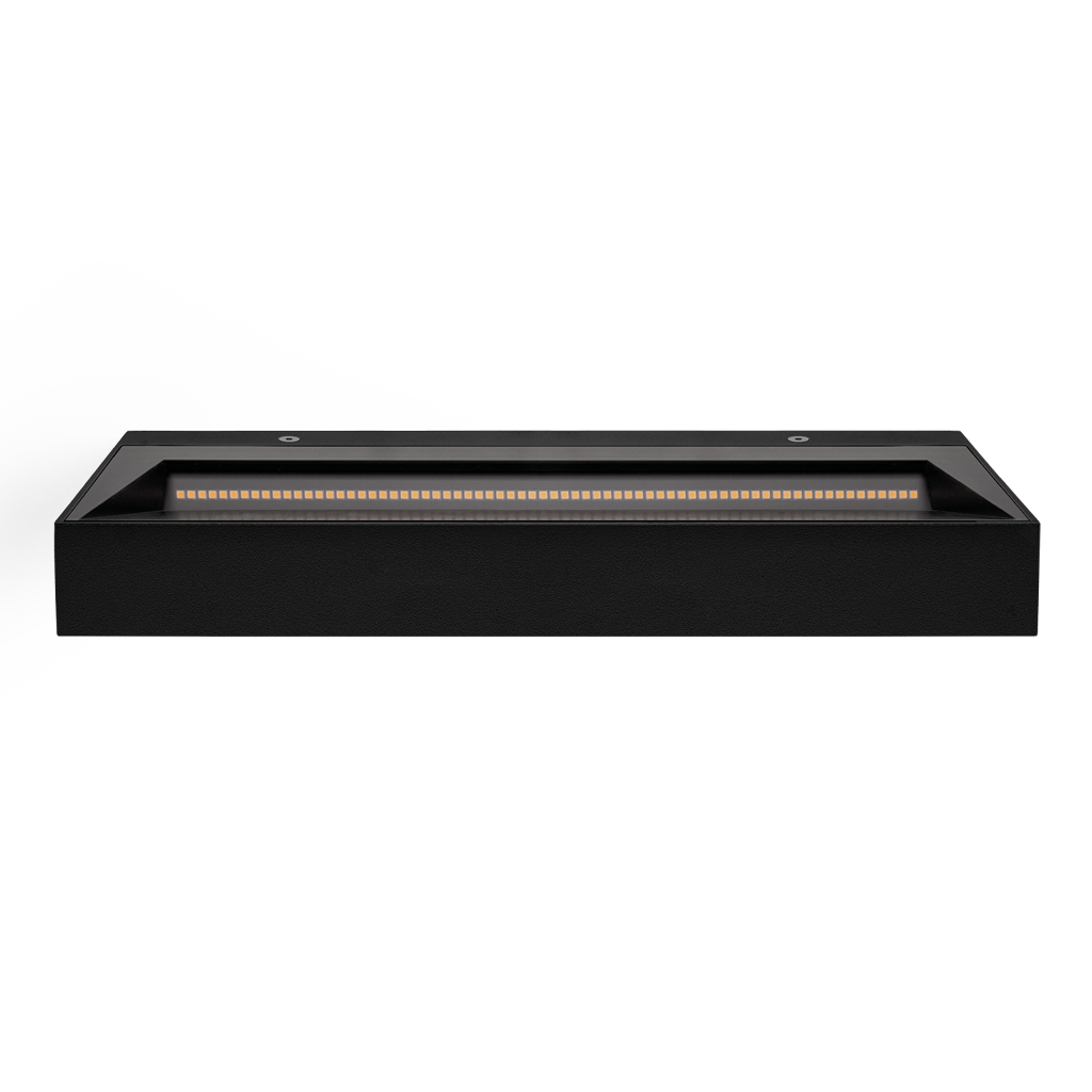Wall Light Rec Asymmetric, Textured Black, 3500K, DALI / Push, 79° Beam Angle, 39.8W, IP20, CRI>90