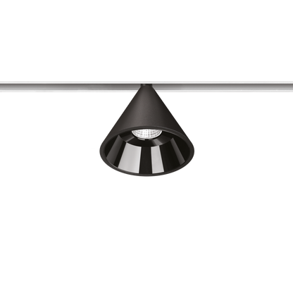 Spot Pentru Șină Arkoslight Wiz 48V, Negru Texturat - Șină Albă, 2700K, Fără Dimare, Unghi 38°, 12,4W, Ip20, Cri>90