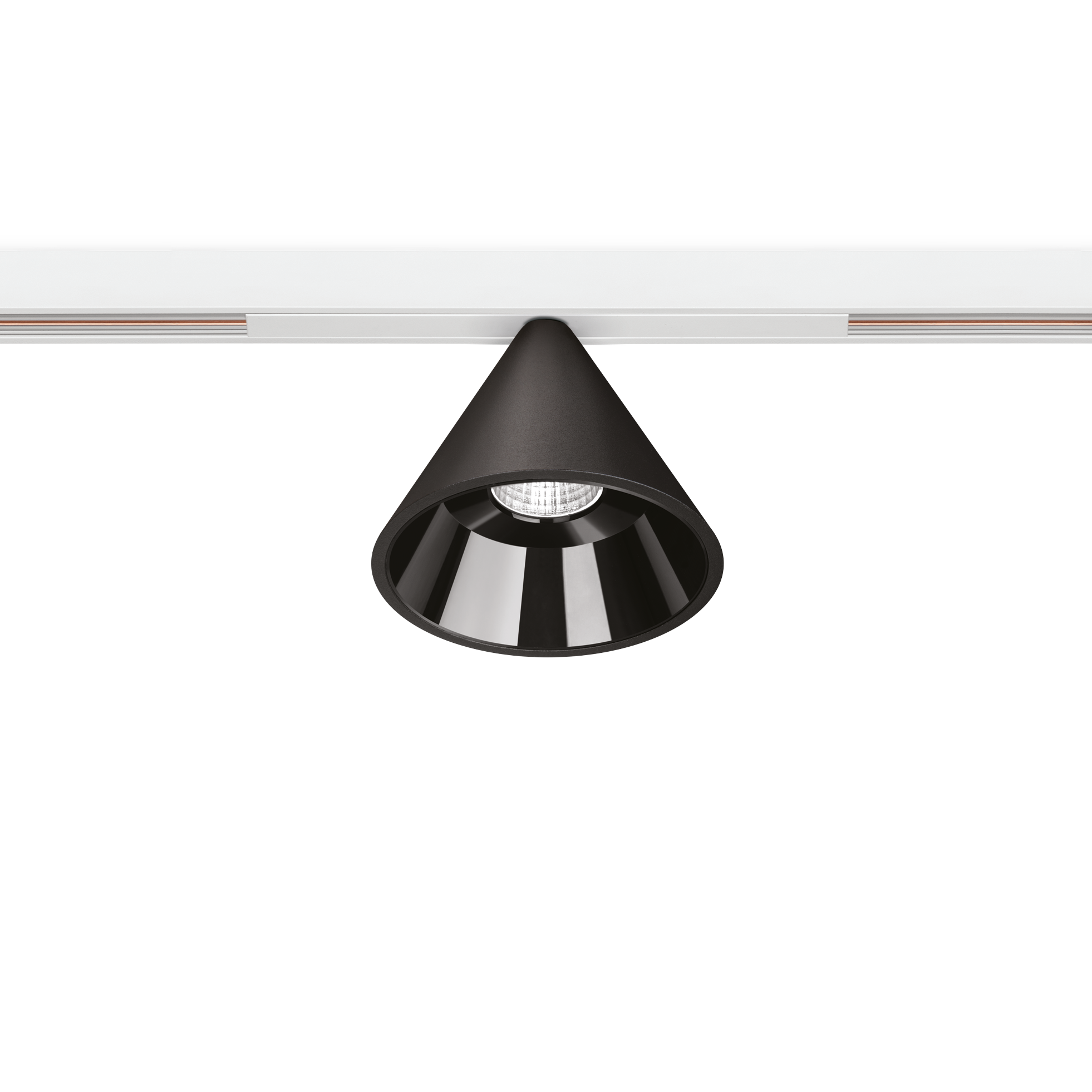 Spot Pentru Șină Arkoslight Wiz 48V Short, Negru Texturat - Șină Albă, 2700K, Fără Dimare, Unghi 38°, 12,4W, Ip20, Cri>90
