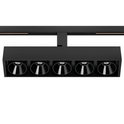 Spot Pentru Șină Arkoslight Black Foster 48V Tilt 5 Short, Negru Texturat, 2700K, Dali, Unghi 19°, 10,5W, Ip20, Cri>90