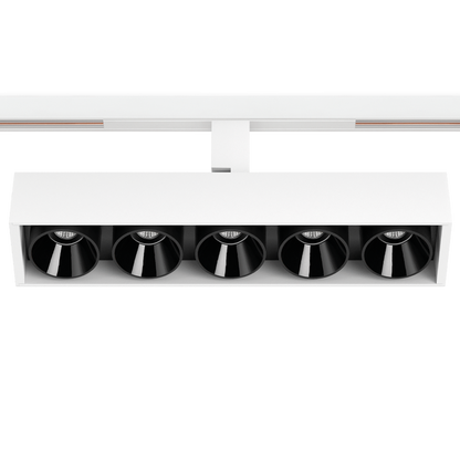 Spot Pentru Șină Arkoslight Black Foster 48V Tilt 5 Short, Alb Texturat, 3500K, Dali, Unghi 38°, 10,5W, Ip20, Cri>90