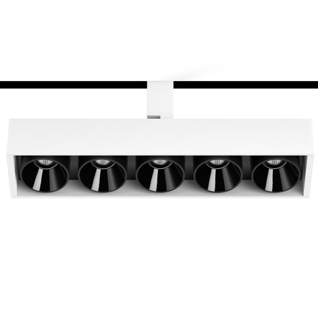 Track Spotlight Arkoslight Black Foster 48V Tilt 5, Textured White, 2700K, DALI, 38° Beam Angle, 10.5W, IP20, CRI>90